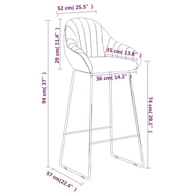 vidaXL Tabouret de bar Noir Velours