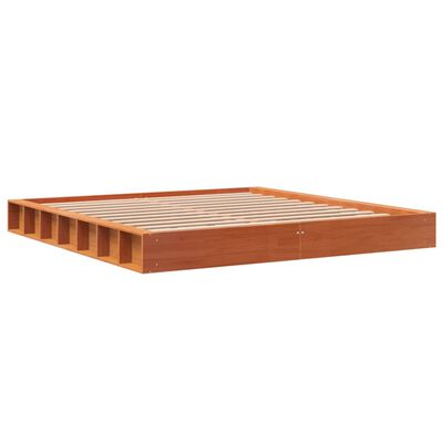 vidaXL Cadre de lit sans matelas cire marron 200x200cm bois pin massif