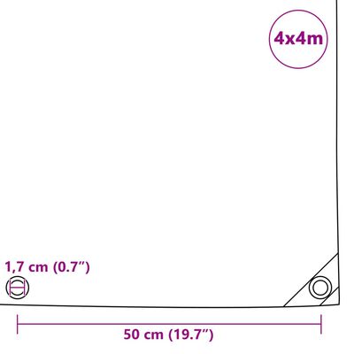 vidaXL Bâche de protection 650 g/m² 4x4 m