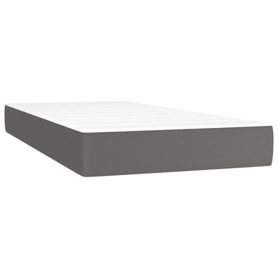 vidaXL Sommier à lattes de lit avec matelas Gris 80x200 cm Similicuir