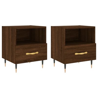 vidaXL Tables de chevet 2 pcs chêne marron 40x35x47,5 cm