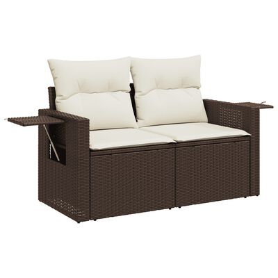 vidaXL Salon de jardin avec coussins 6 pcs marron résine tressée