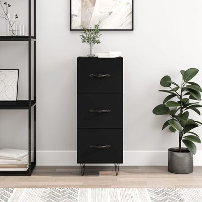 vidaXL Buffet Noir 34,5x34x90 cm Bois d'ingénierie