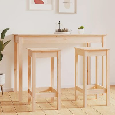 vidaXL Tabourets de bar 2 pcs 40x40x78 cm bois massif de pin