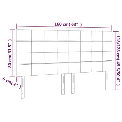 vidaXL Tête de lit à LED Taupe 160x5x118/128 cm Tissu