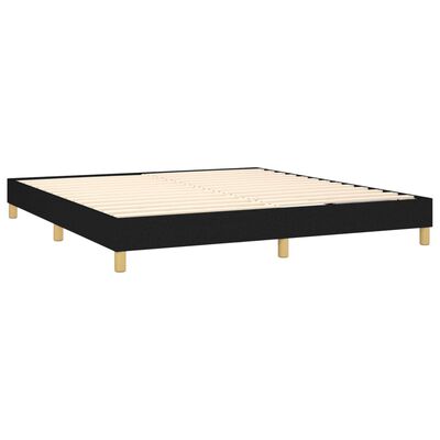 vidaXL Sommier à lattes de lit avec matelas Noir 180x200 cm Tissu