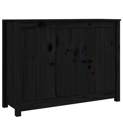 vidaXL Buffet Noir 100x35x74 cm Bois massif de pin