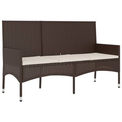 vidaXL Salon de jardin 4 pcs avec coussins Marron Résine tressée