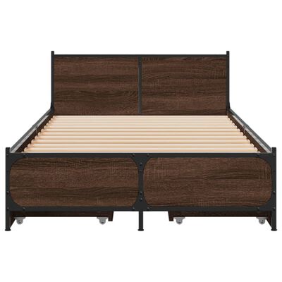 vidaXL Cadre de lit avec tiroirs sans matelas chêne marron 90x200 cm