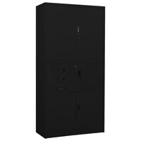 vidaXL Armoire de bureau Noir 90x40x180 cm Acier