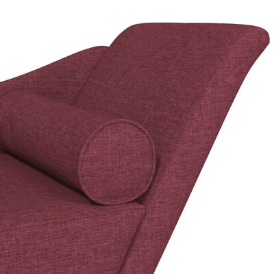 vidaXL Chaise longue avec coussins rouge bordeaux tissu