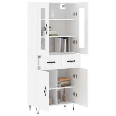 vidaXL Buffet haut Blanc 69,5x34x180 cm Bois d'ingénierie