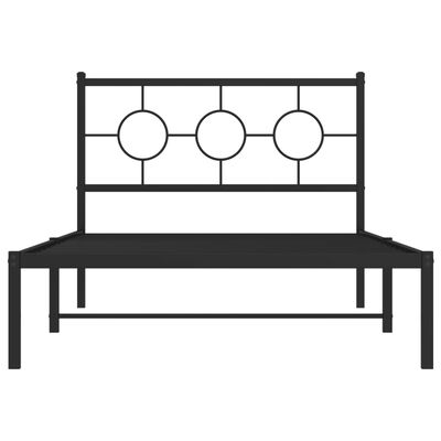 vidaXL Cadre de lit métal sans matelas avec tête de lit noir 107x203cm