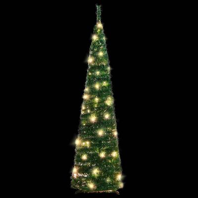 vidaXL Sapin de Noël artificiel escamotable 50 LED vert 120 cm