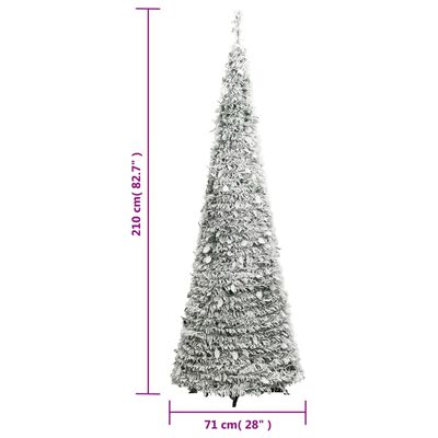 vidaXL Sapin de Noël artificiel escamotable avec neige floquée 200 LED