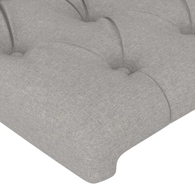 vidaXL Tête de lit à LED Gris clair 180x7x118/128 cm Tissu