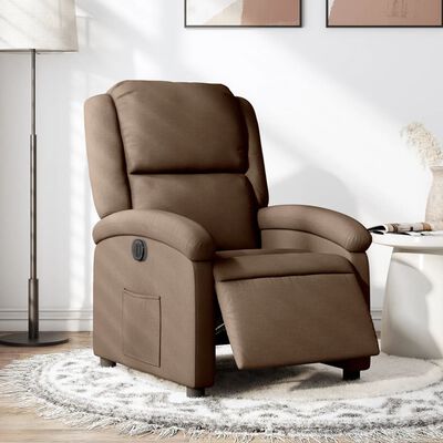 vidaXL Fauteuil inclinable électrique Marron Tissu