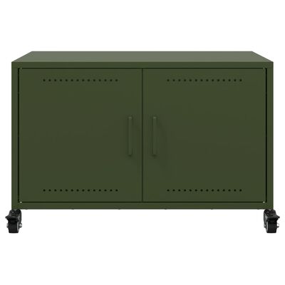 vidaXL Meuble TV vert olive 68x39x43,5 cm acier