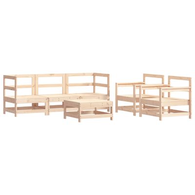 vidaXL Salon de jardin 6 pcs avec coussins bois massif