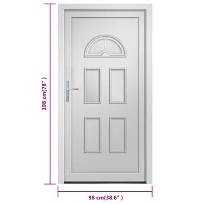 vidaXL Porte d'entrée blanc 98x198 cm PVC