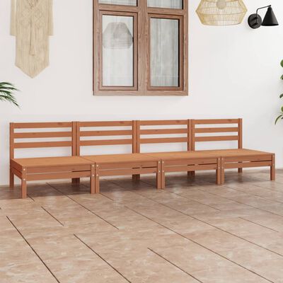 vidaXL Salon de jardin 4 pcs Marron miel Bois de pin massif