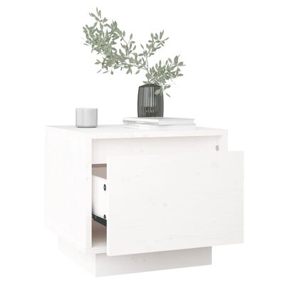 vidaXL Tables de chevet 2 pcs Blanc 35x34x32 cm Bois de pin solide