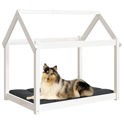 vidaXL Lit pour chien Blanc 101x70x90 cm Bois de pin solide