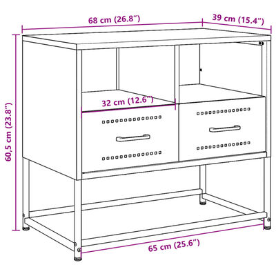 vidaXL Meuble TV rose 68x39x60,5 cm acier