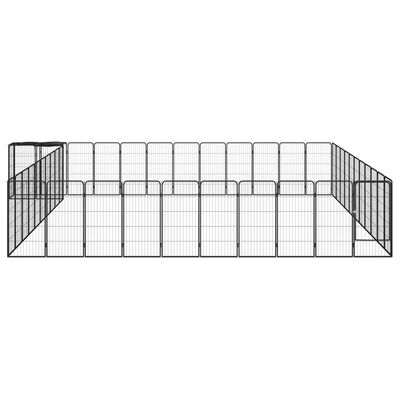 vidaXL Parc pour chien 46panneaux Noir 50x100cm Acier enduit de poudre