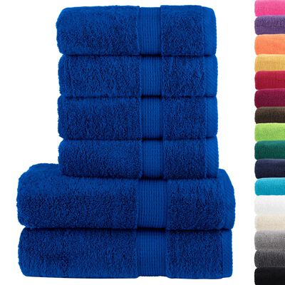 vidaXL Ensemble de serviettes de qualité supérieure SOLUND 6 pcs bleu