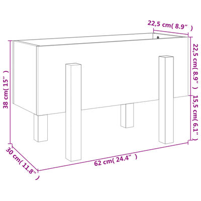 vidaXL Jardinière marron miel 62x30x38 cm bois massif de pin