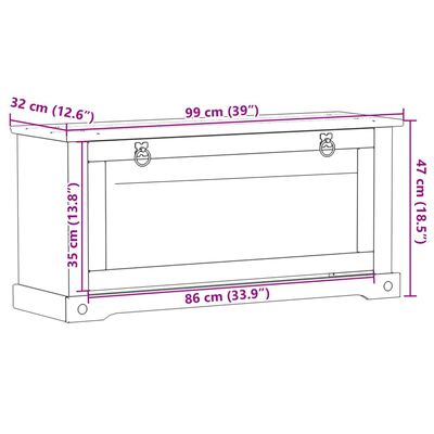 vidaXL Armoire à chaussures Corona 99x32x47 cm bois de pin massif