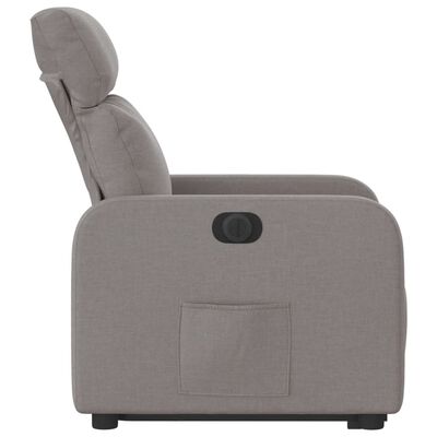 vidaXL Fauteuil inclinable électrique taupe tissu