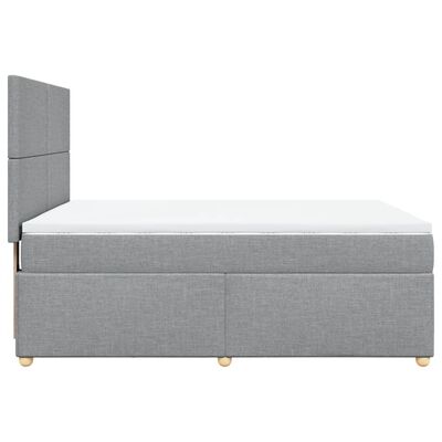 vidaXL Sommier à lattes de lit avec matelas Gris clair 140x200cm Tissu