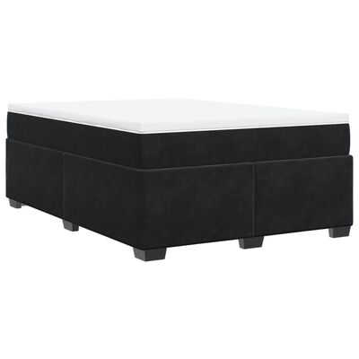 vidaXL Sommier à lattes de lit avec matelas Noir 140x190 cm Velours