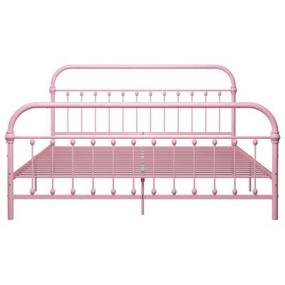 vidaXL Cadre de lit sans matelas rose métal 180x200 cm