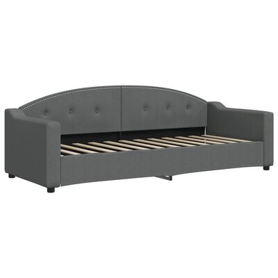 vidaXL Lit de jour avec gigogne et matelas gris foncé 80x200 cm tissu