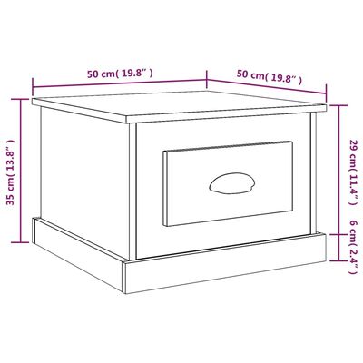 vidaXL Table basse Chêne marron 50x50x35 cm Bois d'ingénierie