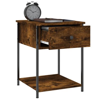 vidaXL Table de chevet chêne fumé 44x45x58 cm bois d'ingénierie