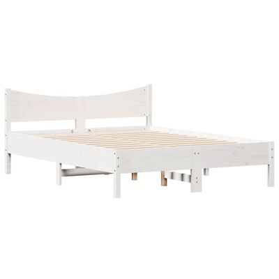 vidaXL Cadre de lit sans matelas blanc 140x190 cm bois de pin massif