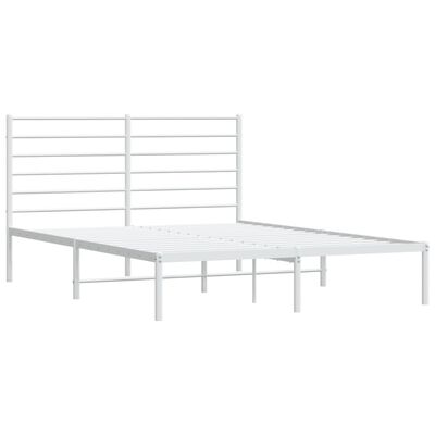 vidaXL Cadre de lit métal sans matelas et tête de lit blanc 120x190 cm