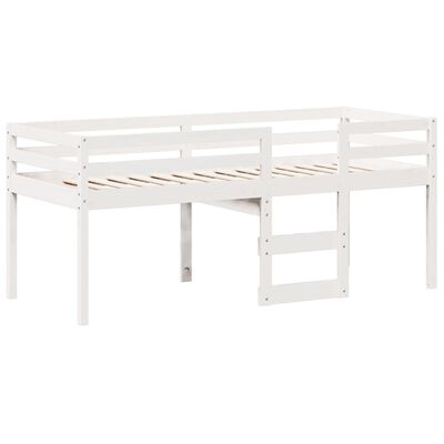 vidaXL Lit haut avec toit blanc 75x190 cm bois de pin massif