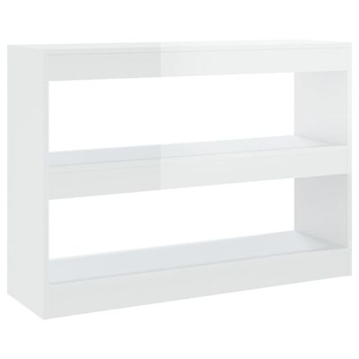 vidaXL Bibliothèque/Séparateur de pièce Blanc brillant 100x30x72 cm