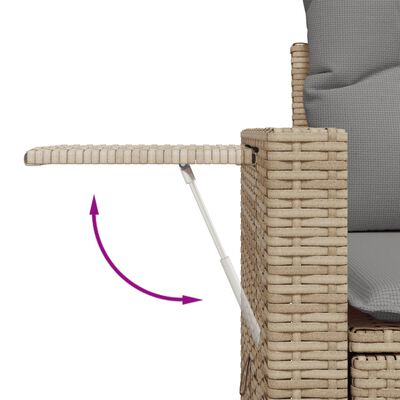 vidaXL Salon de jardin avec coussins 7 pcs beige résine tressée