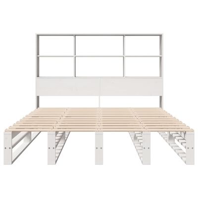 vidaXL Lit bibliothèque sans matelas blanc 120x190 cm bois massif