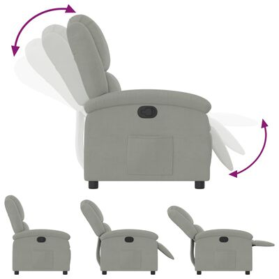 vidaXL Fauteuil inclinable gris clair velours