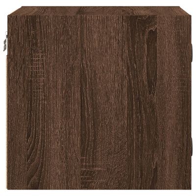 vidaXL Table de chevet avec porte en verre chêne marron 35x37x35 cm