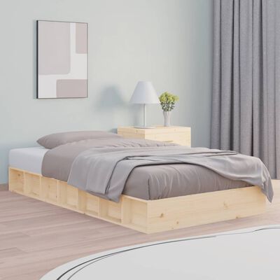 vidaXL Cadre de lit 120x190 cm Petit double Bois massif