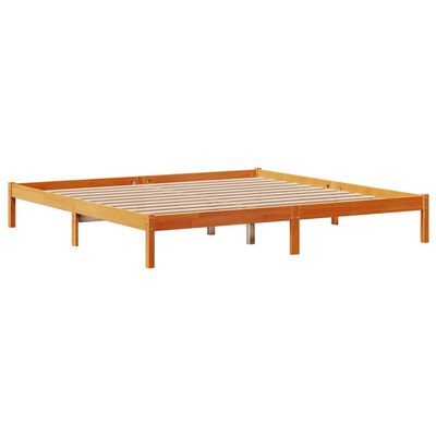 vidaXL Cadre de lit et tête de lit sans matelas cire marron 200x200 cm