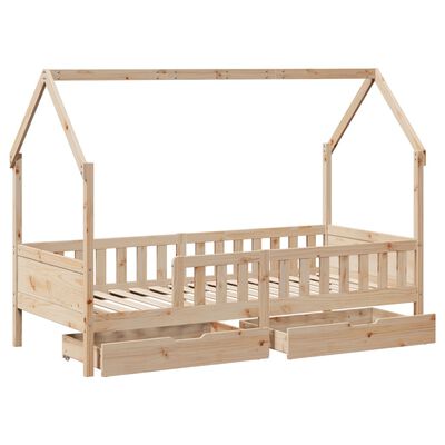 vidaXL Cadre de lit enfants avec tiroirs sans matelas 80x200 cm bois